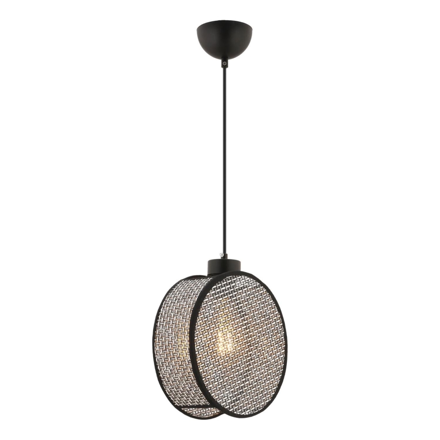 Подвесной светильник на шнуре DRUM 1xE27/60W/230V серый/чёрный