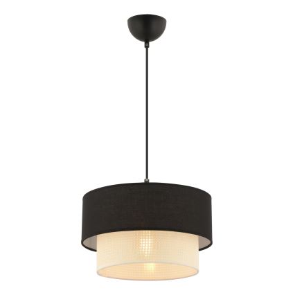 Подвесной светильник на шнуре ECHO 1xE27/60W/230V чёрный/кремовый