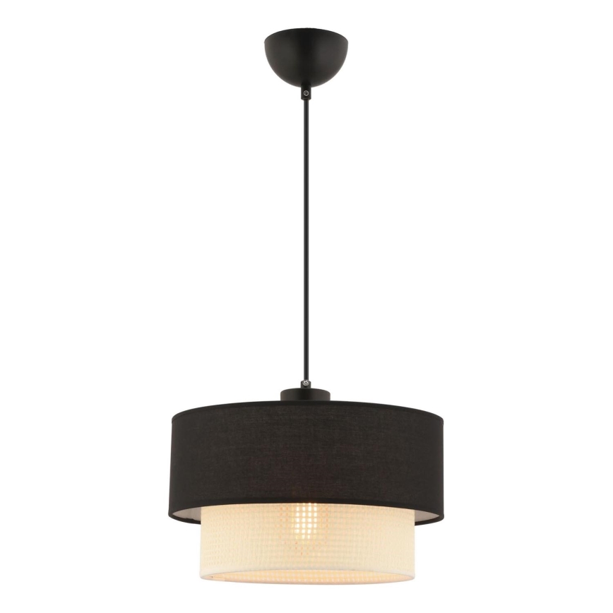 Подвесной светильник на шнуре ECHO 1xE27/60W/230V чёрный/кремовый