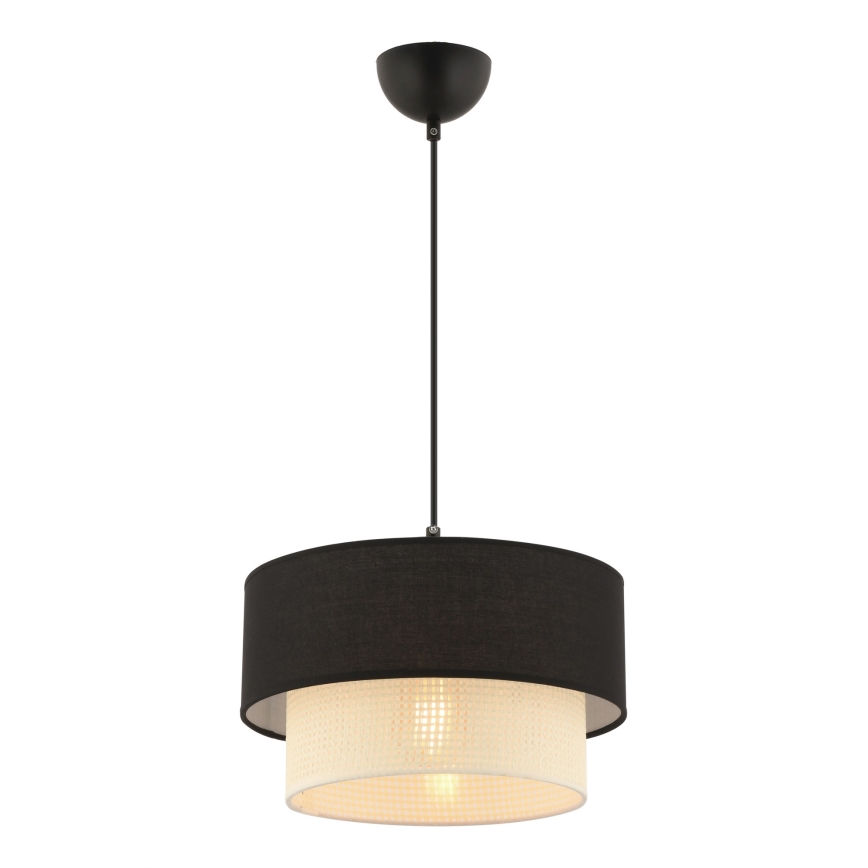 Подвесной светильник на шнуре ECHO 1xE27/60W/230V чёрный/кремовый