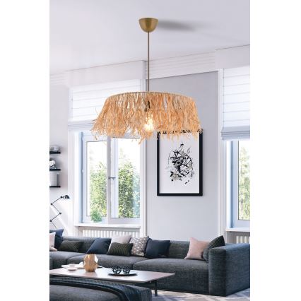 Подвесной светильник на шнуре MARISKA 1xE27/40W/230V, абажур из рафии