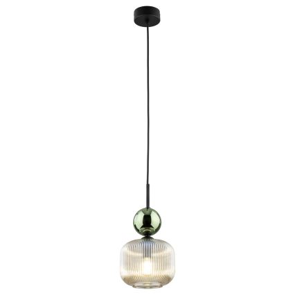 Подвесной светильник на шнуре SOPHIA 1xE14/10W/230V чёрный/зелёный/дымчато-бежевый