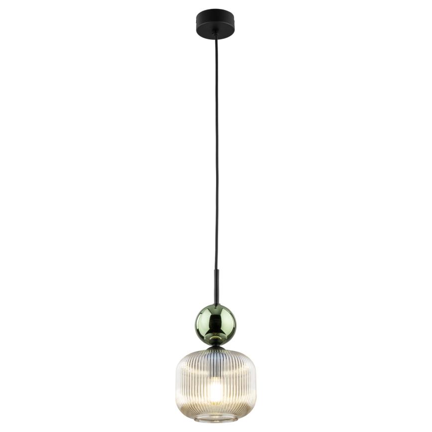 Подвесной светильник на шнуре SOPHIA 1xE14/10W/230V чёрный/зелёный/дымчато-бежевый