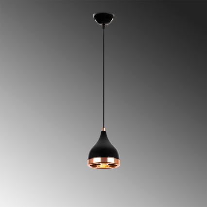 Подвесной светильник на шнуре YILDO 1xE27/40W/230V черный/медный