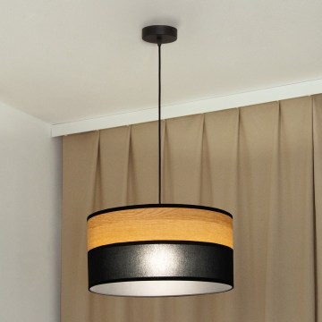 Подвесной светильник на тросе ALBA 1xE27/15W/230V диаметр 45 см чёрный/коричневый