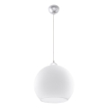 Подвесной светильник на тросе BALL 1xE27/15W/230V Ø 30 см белый/полированный хром