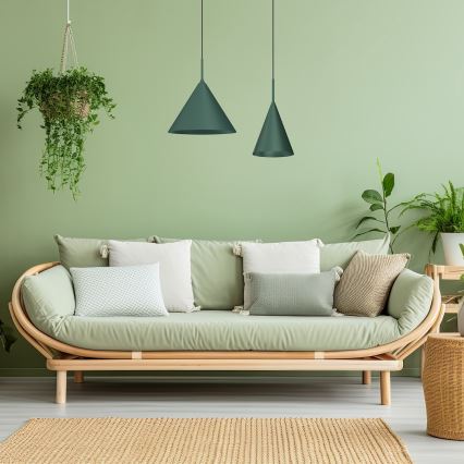 Подвесной светильник на тросе CAPITAL 1xGX53/15W/230V диаметр 32 см зелёный