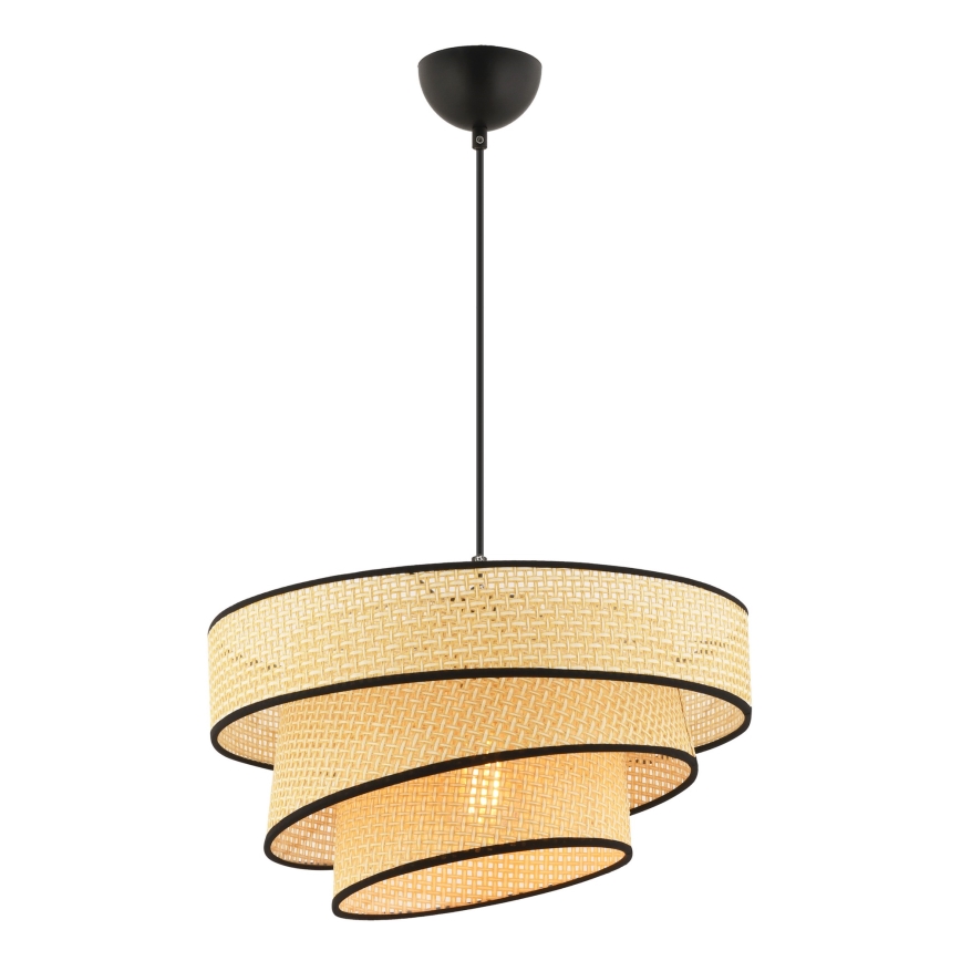 Подвесной светильник на тросе COUPER, 1xE27/60W/230V, бежевый/чёрный