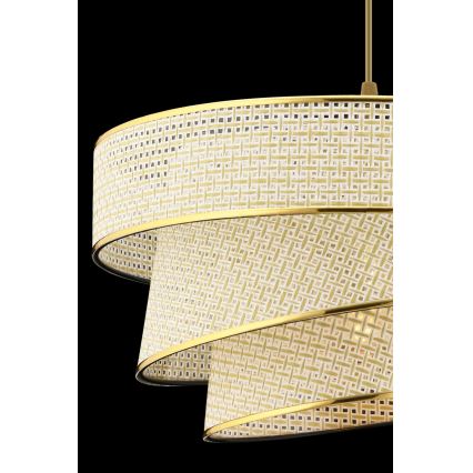 Подвесной светильник на тросе COUPER 1xE27/60W/230V кремовый/золотой