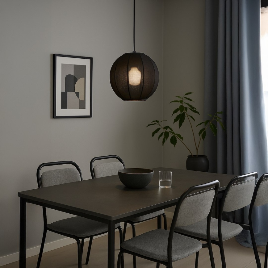 Подвесной светильник на тросе DANA, 1xE27/15W/230V, диаметр 25 см, черный