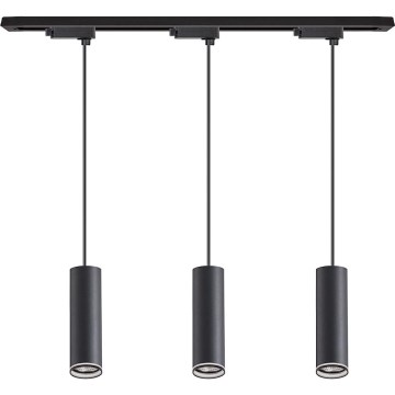 Подвесной светильник на тросе для трековой системы PIPE, 3xGU10/10W/230V, черный