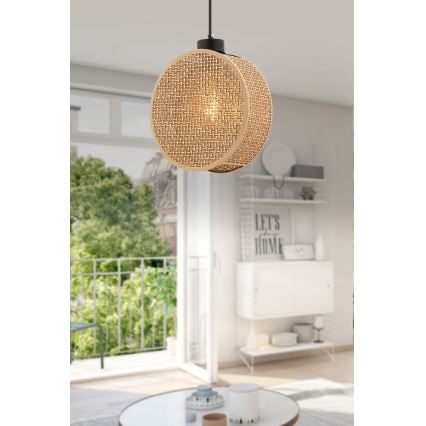 Подвесной светильник на тросе DRUM 1xE27/60W/230V коричневый