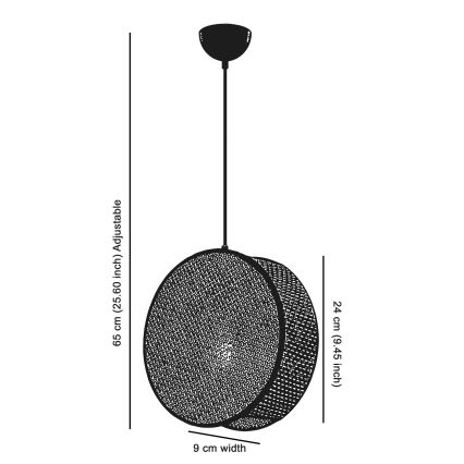Подвесной светильник на тросе DRUM 1xE27/60W/230V коричневый