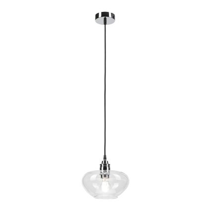 Подвесной светильник на тросе FLO 1xE27/15W/230V глянцевый хром/прозрачный