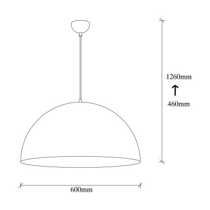 Подвесной светильник на тросе SIVANI, 1xE27/40W/230V, диаметр 60 см, чёрный/медный