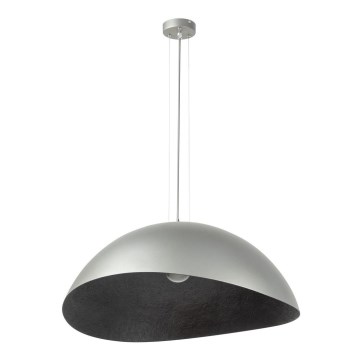 Подвесной светильник на тросе SOLARIS 1xE27/60W/230V диам. 48 см серебристый/черный