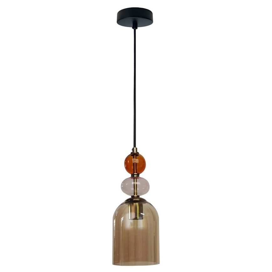 Подвесной светильник на тросе TROPEA 1xE27/15W/230V черный/дымчато-красный/бежевый