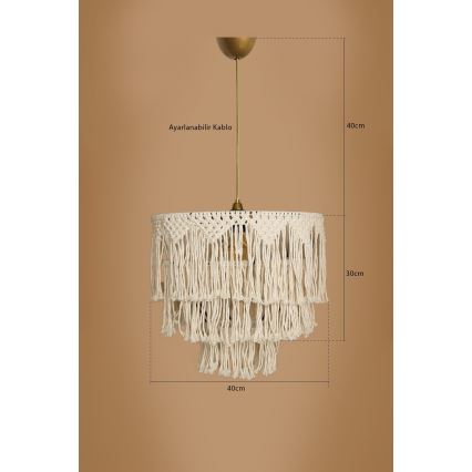 Подвесной светильник RIMINI 1xE27/40W/230V Кремовый