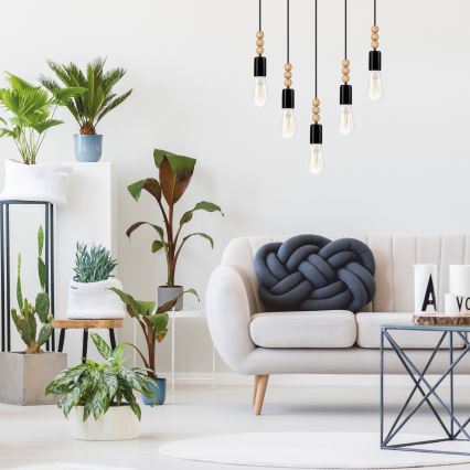 Подвесной светильник на тросе SIMON 5xE27/60W/230V