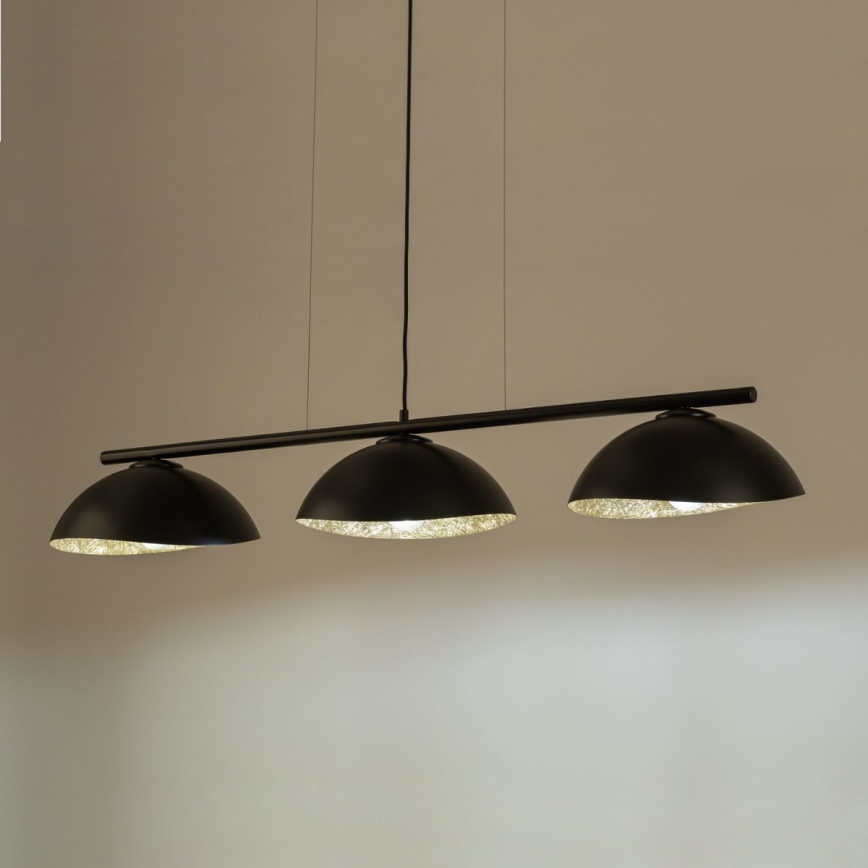 Подвесной светильник на тросе SOLAR 3xE27/60W/230V черный