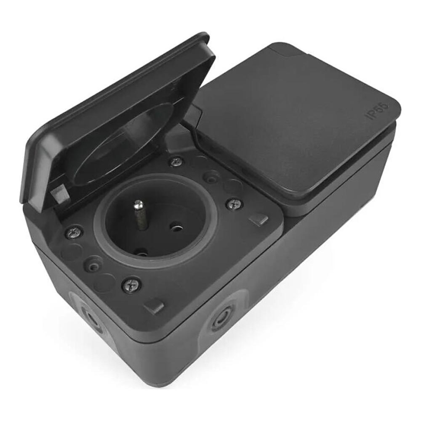 Подвійна розетка у вологе середовище IP55