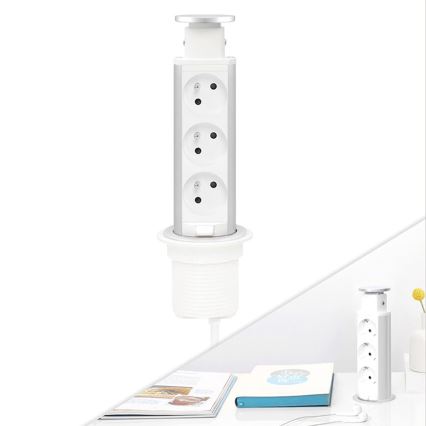 Подключаемая колонна розеток для столешницы 3×230 В