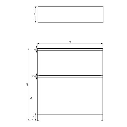 Поличка для ванної кімнати 67x60 см чорний