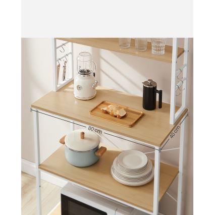 Поличковий стелаж для кухні MARGE коричневий/білий