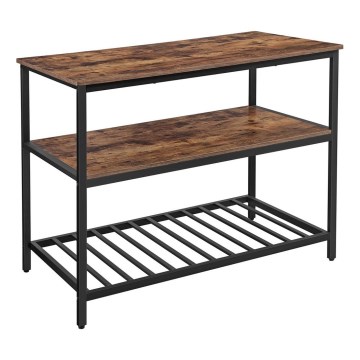 Полочный стеллаж для кухни MARGE, коричневый/чёрный