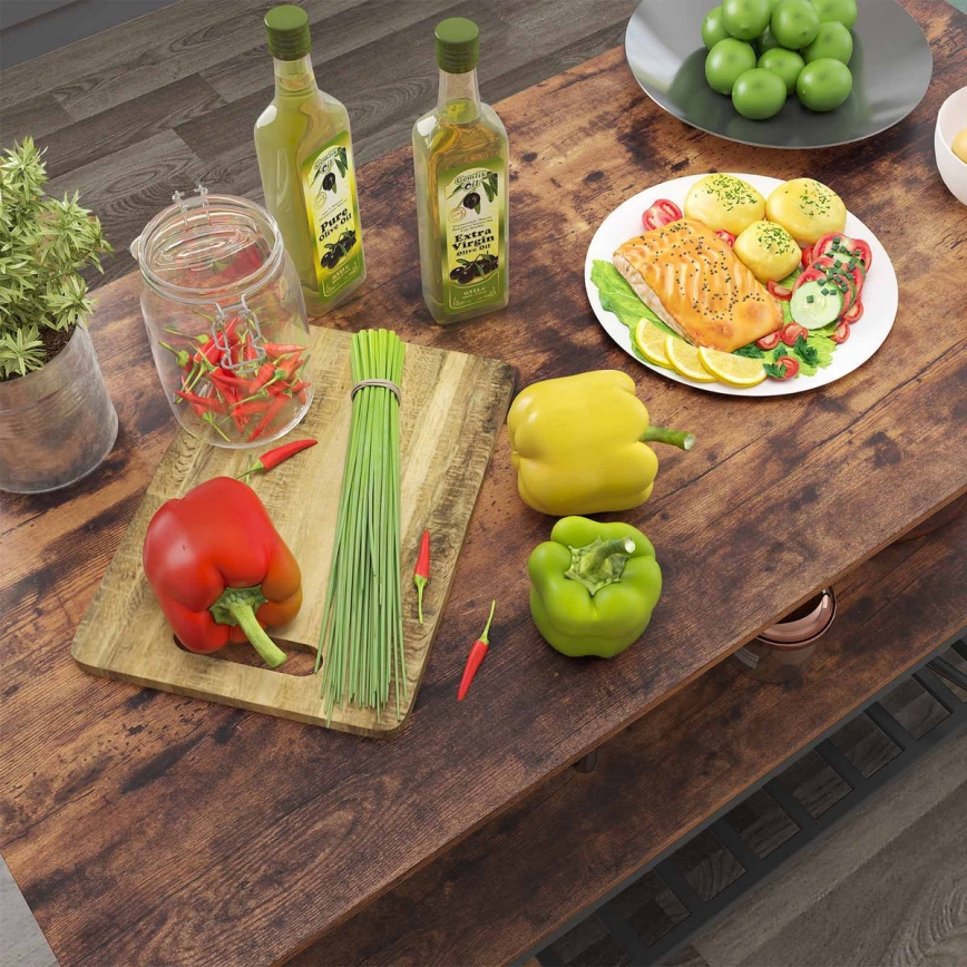 Полочный стеллаж для кухни MARGE, коричневый/чёрный