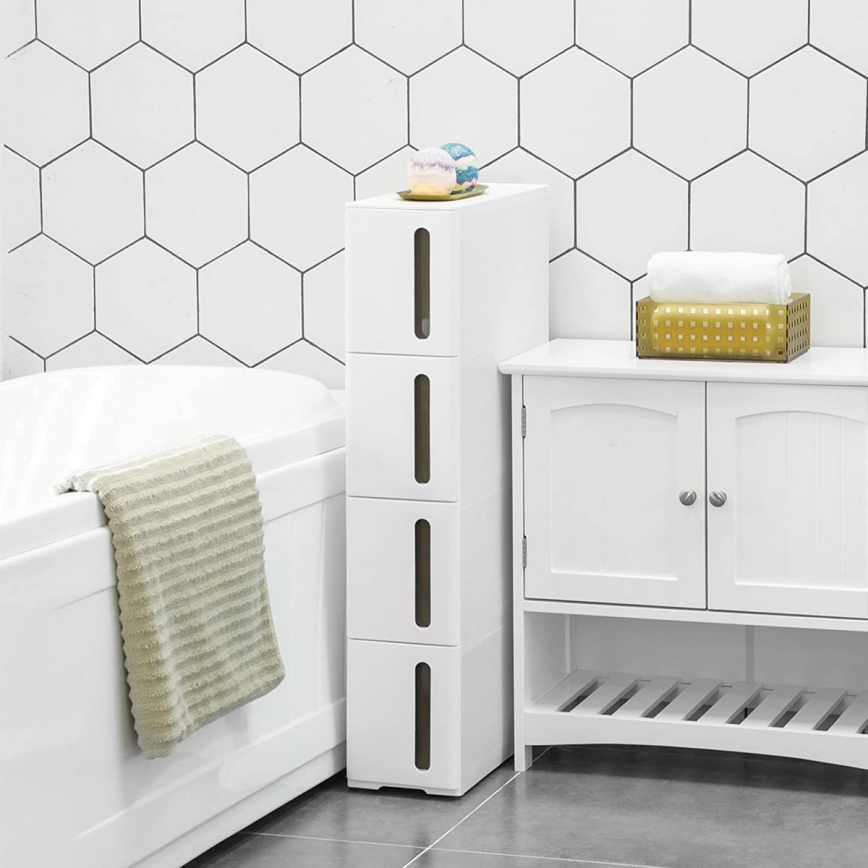 Полочный стеллаж MARGE белый/коричневый