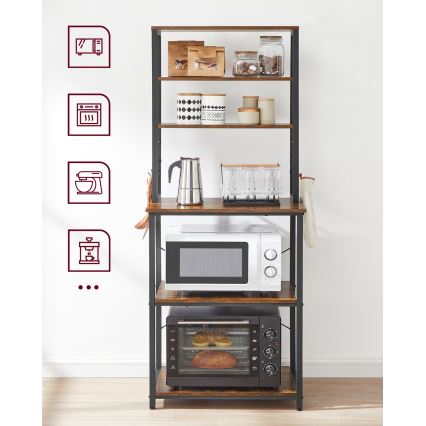 Полочный стеллаж MARGE, коричневый/чёрный