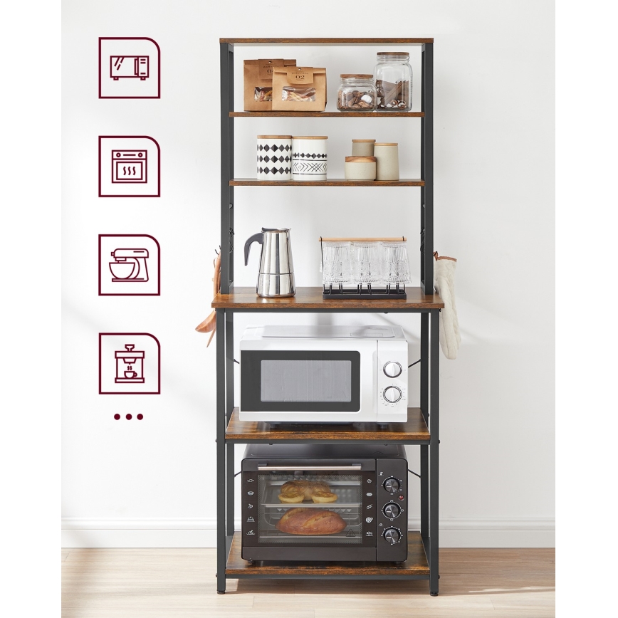 Полочный стеллаж MARGE, коричневый/чёрный