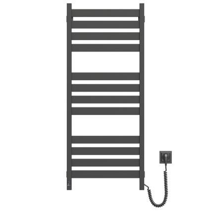Полотенцесушитель-лесенка для ванной с термостатом LARGO 541W/230V, 120,6 см, IP44, чёрный, правосторонний, с квадратным профилем