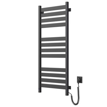 Полотенцесушитель-лесенка для ванной с термостатом LARGO 541W/230V, 120,6 см, IP44, чёрный, правосторонний, с квадратным профилем
