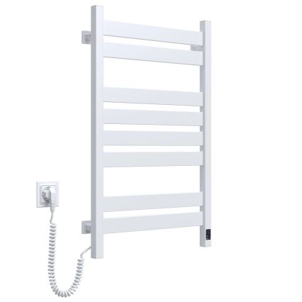Полотенцесушитель-радиатор для ванной LARGO с термостатом 432W/230V, 80,6 см, IP44, белый, левосторонний, с прямоугольным профилем