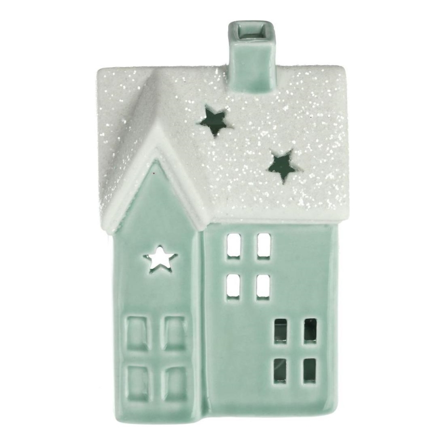 Порцеляновий будиночок-свічник 11,1 см м'ятний