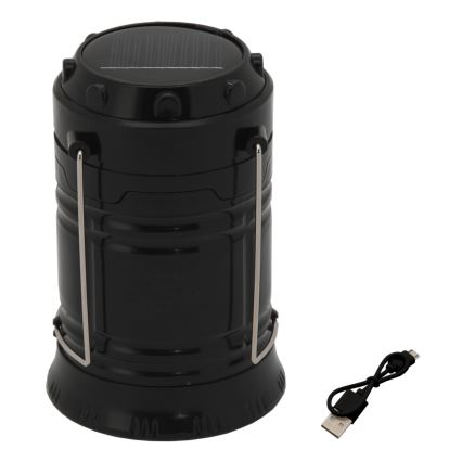 Портативна LED лампа на сонячній батареї LED/1200mAh чорний