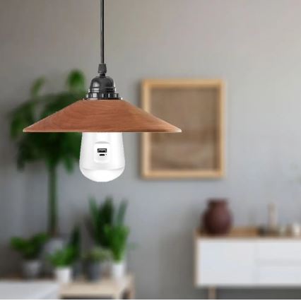 Портативна LED лампочка на сонячній батареї 3в1 LED/7W/230V 3000K/4000K/6400K + USB зарядка