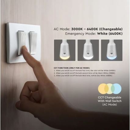 Портативна LED лампочка на сонячній батареї 3в1 LED/7W/230V 3000K/4000K/6400K + USB зарядка