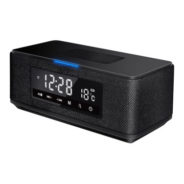 Портативна колонка з LCD-дисплеєм, будильником та бездротовою зарядкою 6 в 1 10 Вт/3600 мАг