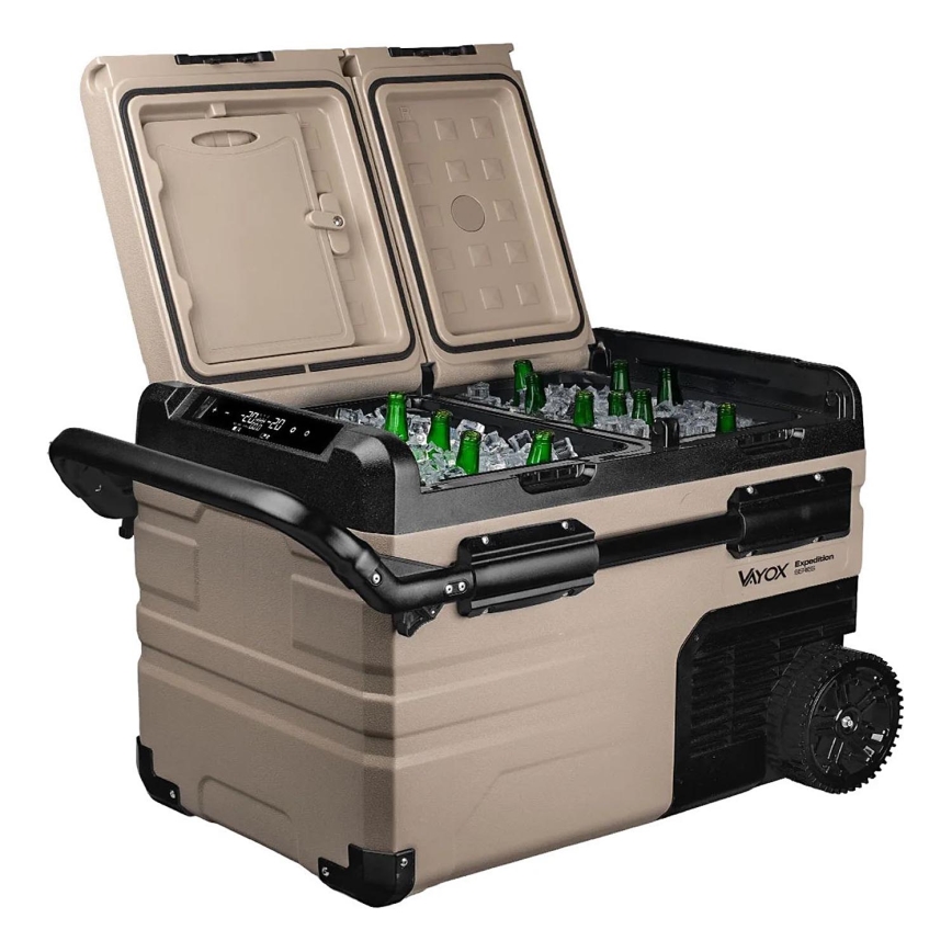 Портативний авторефрижератор з РК-дисплеєм 39 л 230V/12V/24V коричневий