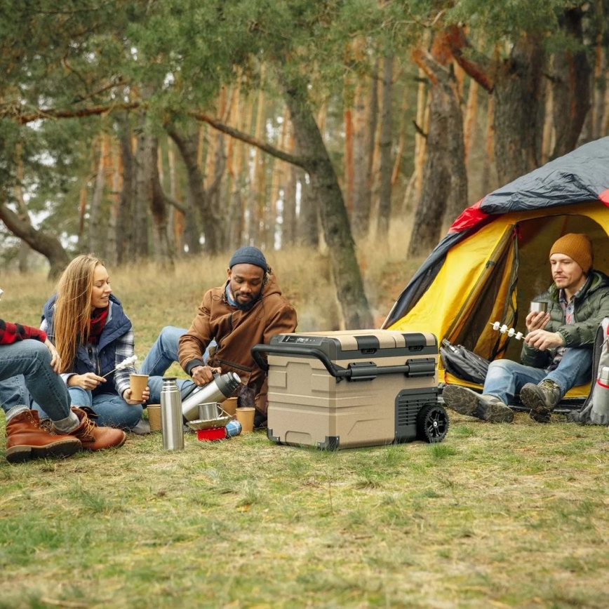 Портативний авторефрижератор з РК-дисплеєм 39 л 230V/12V/24V коричневий