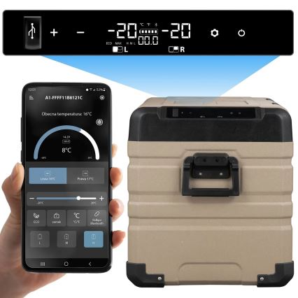 Портативний авторефрижератор з РК-дисплеєм 39 л 230V/12V/24V коричневий