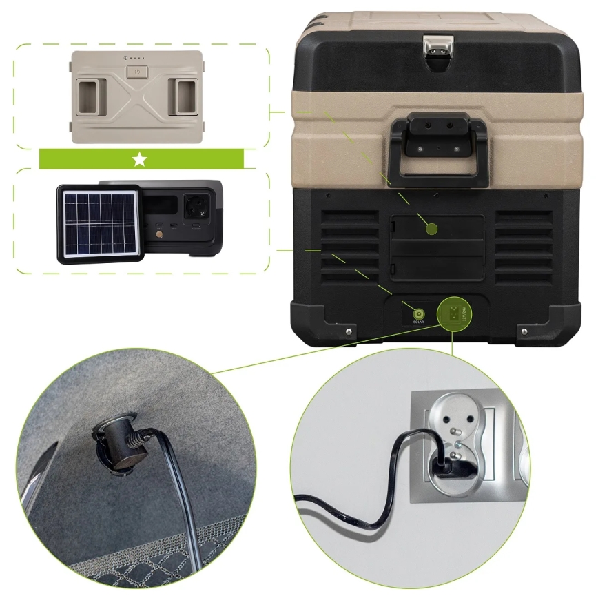 Портативний авторефрижератор з РК-дисплеєм 39 л 230V/12V/24V коричневий