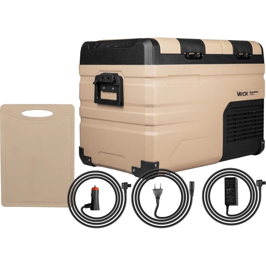 Портативний авторефрижератор з РК-дисплеєм 39 л 230V/12V/24V коричневий