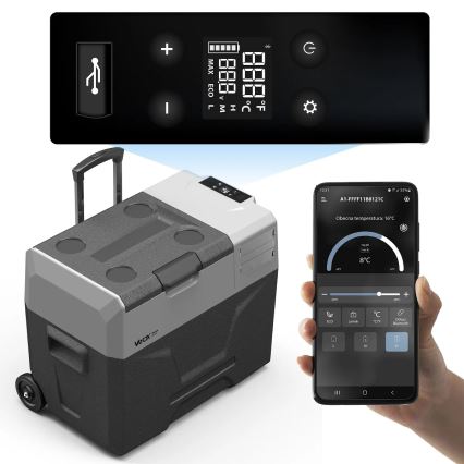 Портативний авторефрижератор з РК-дисплеєм 40 л 230V/12V/24V чорний
