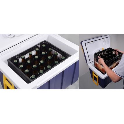 Портативний холодильний бокс на колесах 60W/230/12V 50 л синій/жовтий