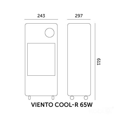 Портативный охладитель воздуха VIENTO COOL-R 65W/230V, черный + пульт дистанционного управления