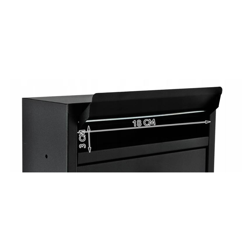 Поштова скринька 21,7x32 см, чорна